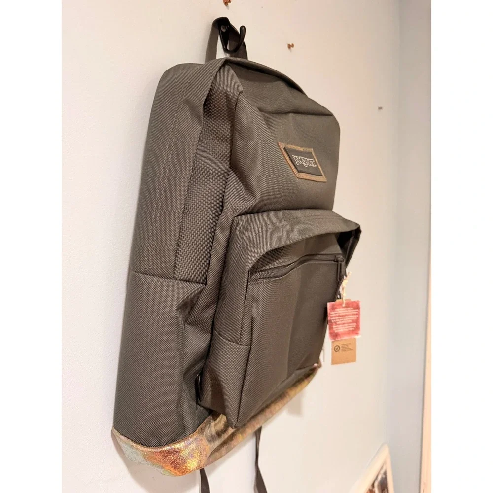 JanSport SuperBreak Backpack Olive Green Iridescent Metallic Copper JS0A4QUT7P7
